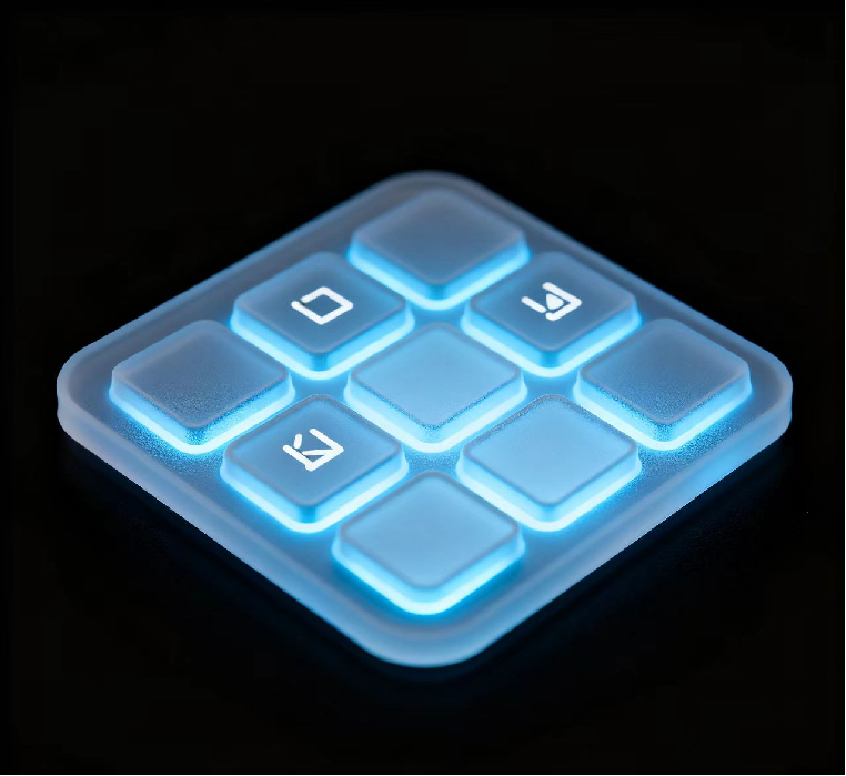 Rubber keyboard with backlight
